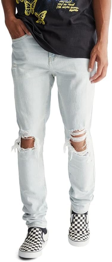 White Stacked Jeans for Men